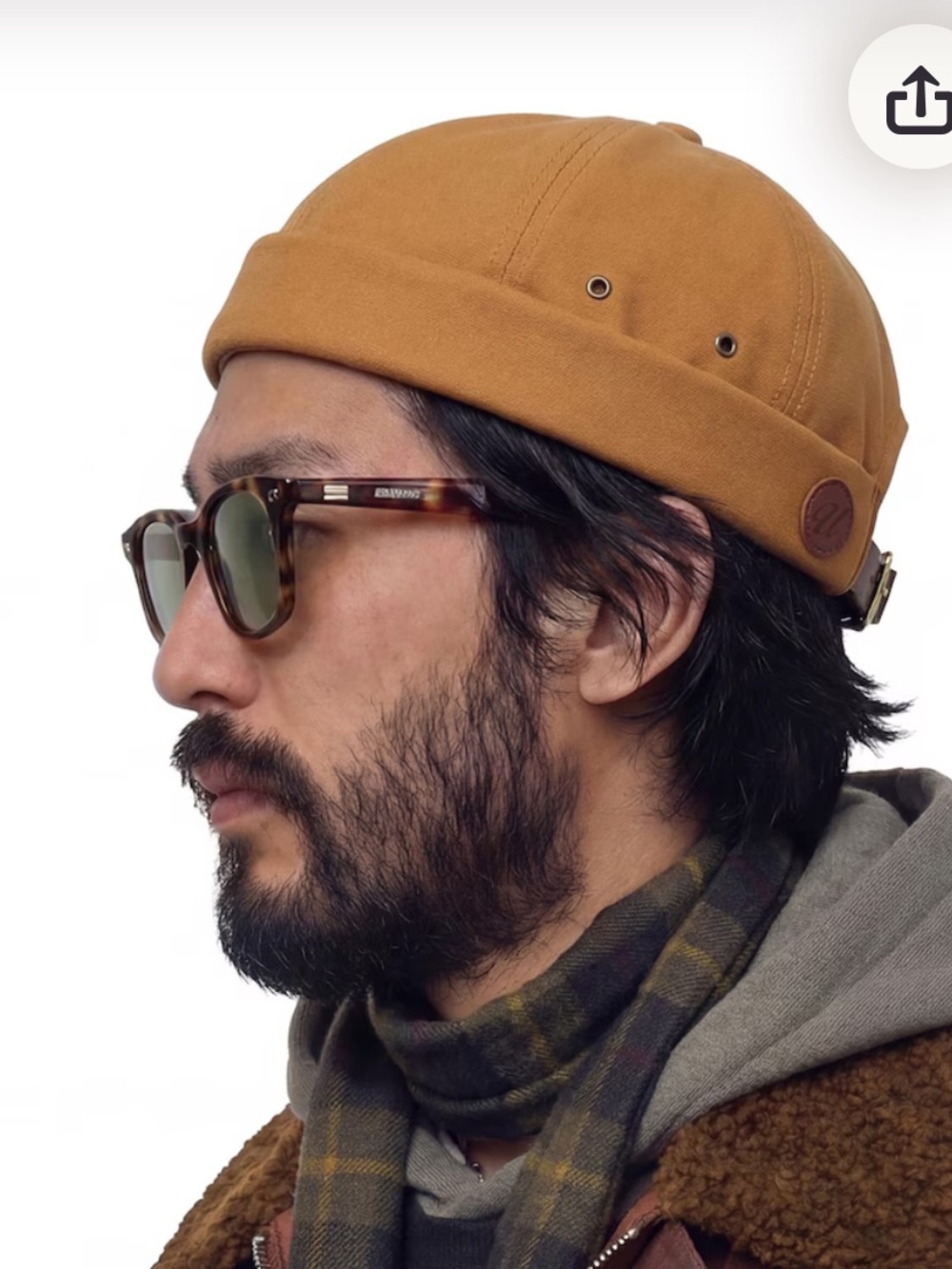 Cotton Brimless Beanie Cap in Mustard